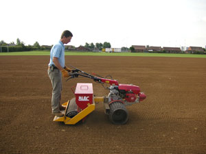 Self propelled precision seeder for over-seeding & re-seeding, will cover up to 1 acre in an hour depending on conditions.